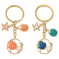 Alloy Enamel & Rhineston & Plastic Keychain&nbsp;KEYC-YW00076-01