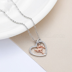 Brass Micro Pave Clear Cubic Zirconia Pendant Necklaces&nbsp;FS-WGB309C-01