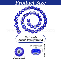 Handmade Evil Eye Lampwork Beads Strands&nbsp;LAMP-PA0001-50A