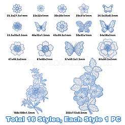 16Pcs 16 Styles Embroidery Lace Appliques&nbsp;DIY-GA0007-45