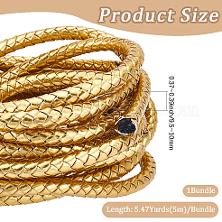 5M Braided Round PU Leather Jewelry Cord&nbsp;OCOR-GF0005-92B