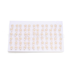 Flower Brass Natural Pearl Dangle Stud Earrings&nbsp;PEAR-N020-06V
