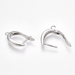 Brass Hoop Earring Findings with Latch Back Closure&nbsp;KK-S350-072P