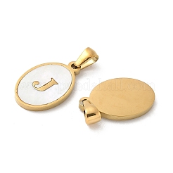 Natural Shell Oval with Initial Pendants&nbsp;STAS-I351-23G-J