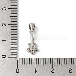 Rhodium Plated 925 Sterling Silver Ice Pick Pinch Bails&nbsp;STER-NH0001-22P
