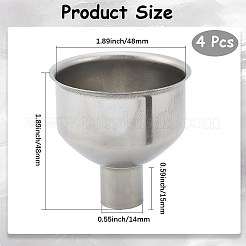 4Pcs 304 Stainless Steel Funnels&nbsp;AJEW-GF0012-25