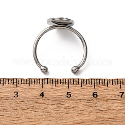 304 Stainless Steel Open Cuff Ring Components&nbsp;STAS-S134-01P-F01