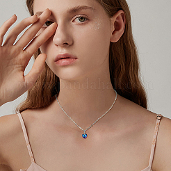 6Pcs 6 Style Glass Heart Pendant Necklaces Set with Brass Chains&nbsp;NJEW-AB00021