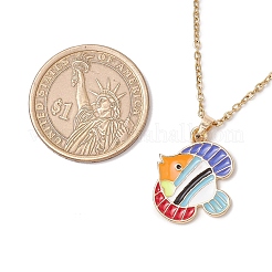 8Pcs 8 Styles Ocean Theme Alloy Enamel Fish Pendant Necklaces&nbsp;NJEW-JN05228