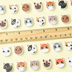 40Pcs 10 Colors Printed Wood Beads&nbsp;WOOD-FS0001-36