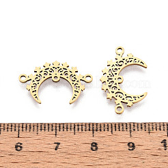 201 Stainless Steel Laser Cut Crescent Moon/Double Horn Chandelier Component Links&nbsp;STAS-T066-93G