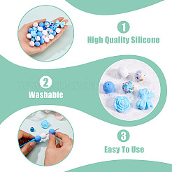 34Pcs 6 Styles Silicone Beads&nbsp;SIL-TA0003-51B