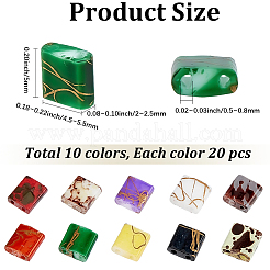 200Pcs 10 Colors 2-Hole Glass Seed Beads&nbsp;SEED-PA0001-23