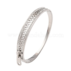 304 Stainless Steel Hinged Rhinestone Bangles for Women&nbsp;BJEW-K307-02P