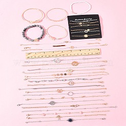 8Sets 8 Styles Iron Alloy Link Bracelets Set for Women&nbsp;BJEW-FS0001-10
