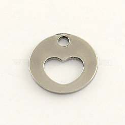 Tarnish Resistant 304 Stainless Steel Flat Round Charms&nbsp;LS-STAS-R063-04