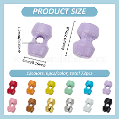 72Pcs 12 Colors 1-hole Alloy Horn Buttons&nbsp;DOLL-FG0001-05