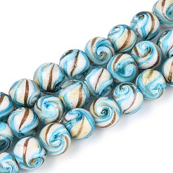 Handmade Gold Sand Lampwork Beads&nbsp;LAMP-T024-11C