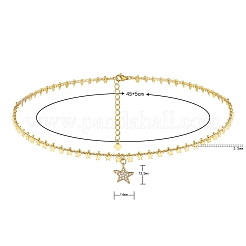 Star Brass Micro Pave Cubic Zirconia Pendant Necklaces&nbsp;NJEW-PH01391