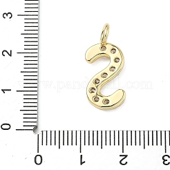Brass Micro Pave Clear Cubic Zirconia Pendants&nbsp;KK-I476-01G-S