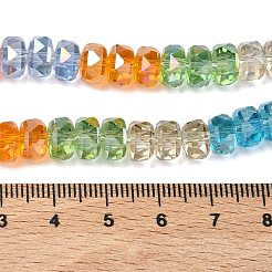 Electroplate Transparent Glass Beads Strands&nbsp;EGLA-K015-15