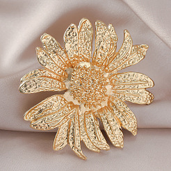 Elegant Alloy Sunflower Ring with Vintage French Irregular Geometric Design&nbsp;ZD8347