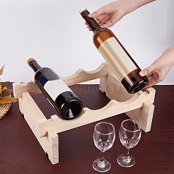 3 Bottle Wood Wine Bottle Rack&nbsp;ODIS-WH0043-21