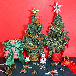 18Pcs 6 Styles Plastic Christmas Treetop Star Ornament&nbsp;AJEW-NB0008-02