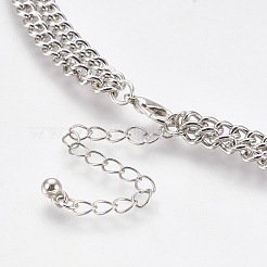 Iron Curb Chain Tiered Necklaces&nbsp;NJEW-WH0002-06P