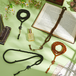 4Pcs 4 Colors Acrylic Rondelle Rosary Bead Necklaces&nbsp;NJEW-PH0001-57