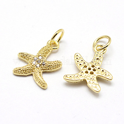 Brass Micro Pave Grade AAA Cubic Zirconia Pendants&nbsp;ZIRC-P072-05G-NR