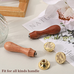 3Pcs 3 Styles Golden Plated Wax Seal Brass Stamp Head&nbsp;AJEW-CP0007-52A