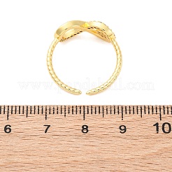Brass Micro Pave Clear Cubic Zirconia Cuff Rings for Women&nbsp;RJEW-U047-21G