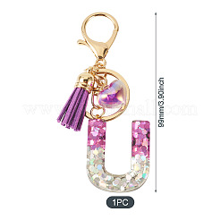 Alloy Resin Heart Keychains&nbsp;KEYC-TADJ0002-01G-U