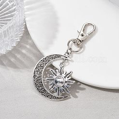 Moon & Sun Tibetan Style Alloy Pendant Decorations&nbsp;HJEW-JM01529