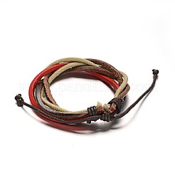Adjustable Leather Cord Multi-Strand Bracelets&nbsp;BJEW-M169-09