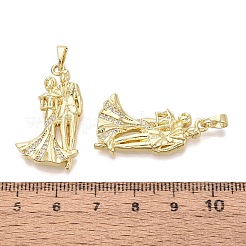 Valentine's Day Brass Micro Pave Clear Cubic Zirconia Pendants&nbsp;KK-Q072-07G