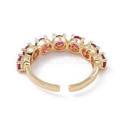 Cubic Zirconia Open Cuff Ring&nbsp;RJEW-P079-07G-03