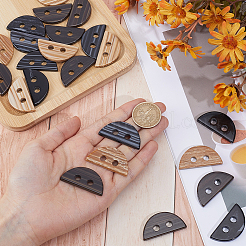 24Pcs 3 Colors Resin Buttons&nbsp;BUTT-GF0004-24