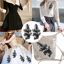Flower Gauze & Sequin Embroidery Ornament Accessories&nbsp;DIY-WH0430-464A