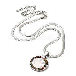 Colorful Rhinestone Saint Benedict Pendant Necklaces&nbsp;NJEW-G123-01P