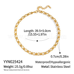 304 Stainless Steel Oval Link Chain Necklaces for Women&nbsp;UP9018-2