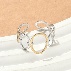 304 Stainless Steel Double Color Cuff Rings&nbsp;RJEW-S635-01GP-G