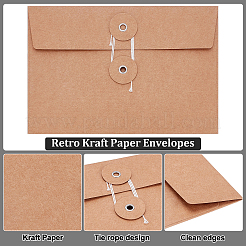 80Pcs Retro Buckle Blank Kraft Paper Envelopes&nbsp;DIY-WA0001-41