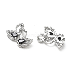 Brass Micro Pave Black Cubic Zirconia Pendants&nbsp;CU-CBA5C42-11P