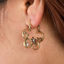 Brass Micro Pave Cubic Zirconia Hoop Earrings&nbsp;WGF2AB4-01
