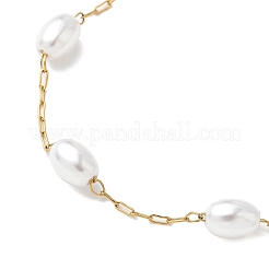Oval ABS Imitation Pearl Beaded Chains Bracelet Making&nbsp;AJEW-JB01354
