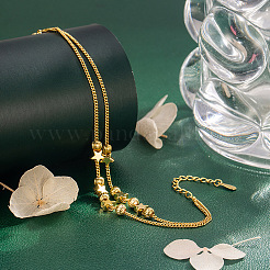 Brass Curb Chain 2-Strand Bracelets for Women&nbsp;WG9F5FA-01