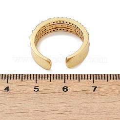Brass Micro Pave Cubic Zirconia Cuff Rings for Women&nbsp;RJEW-F182-04G