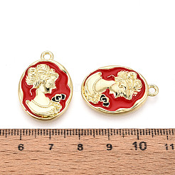 Rack Plating Alloy Enamel Pendants&nbsp;ENAM-N066-06KCG